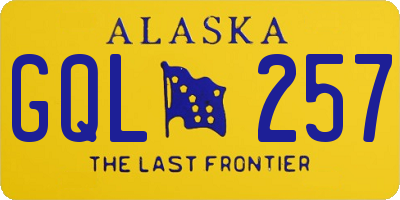 AK license plate GQL257