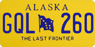 AK license plate GQL260