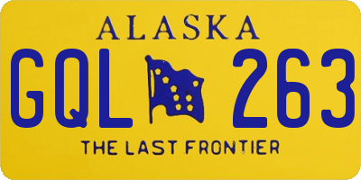 AK license plate GQL263