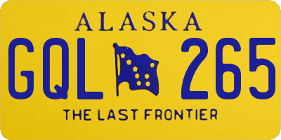 AK license plate GQL265