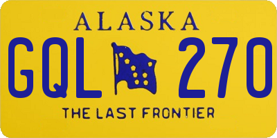 AK license plate GQL270