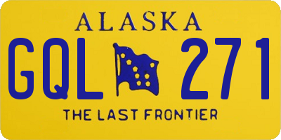 AK license plate GQL271