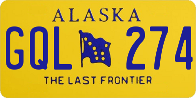 AK license plate GQL274