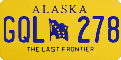 AK license plate GQL278