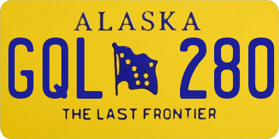 AK license plate GQL280