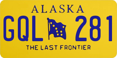AK license plate GQL281