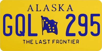 AK license plate GQL295