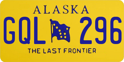 AK license plate GQL296