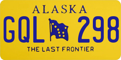 AK license plate GQL298