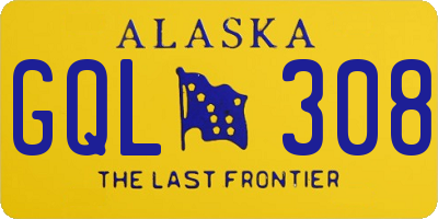 AK license plate GQL308