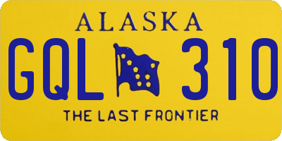 AK license plate GQL310