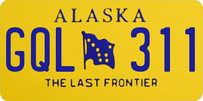 AK license plate GQL311