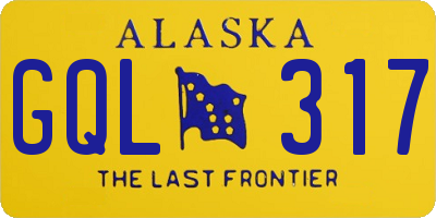 AK license plate GQL317