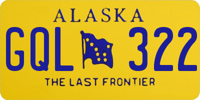 AK license plate GQL322