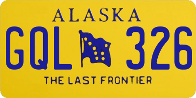 AK license plate GQL326