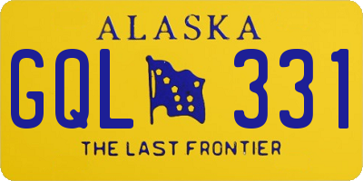 AK license plate GQL331