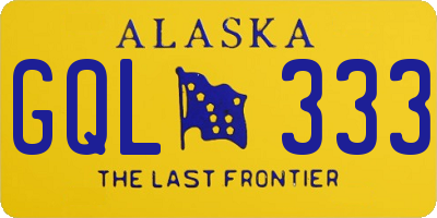 AK license plate GQL333