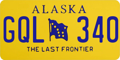 AK license plate GQL340