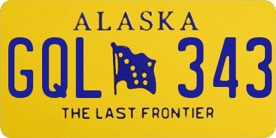 AK license plate GQL343