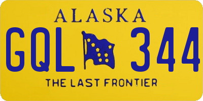 AK license plate GQL344
