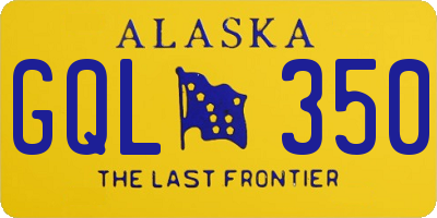 AK license plate GQL350