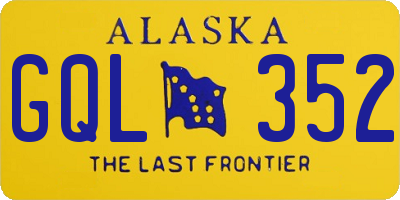AK license plate GQL352