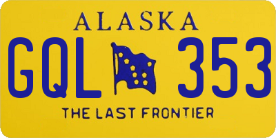 AK license plate GQL353