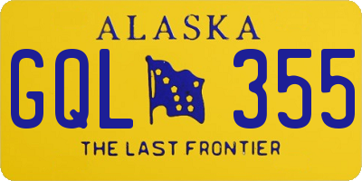 AK license plate GQL355