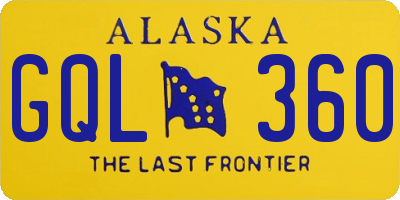AK license plate GQL360
