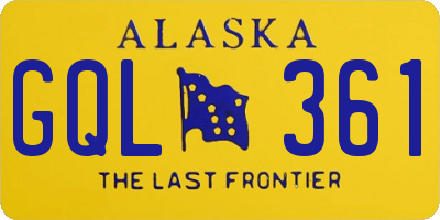 AK license plate GQL361