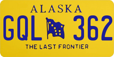 AK license plate GQL362