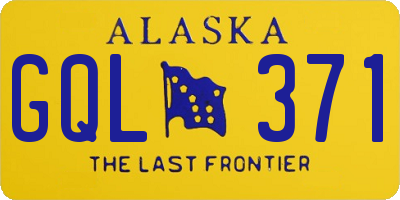 AK license plate GQL371