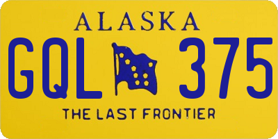 AK license plate GQL375