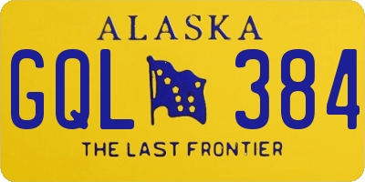 AK license plate GQL384