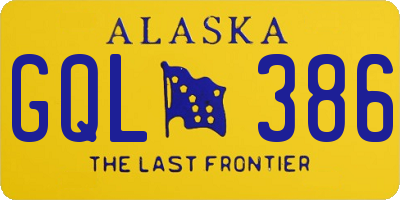 AK license plate GQL386