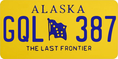 AK license plate GQL387