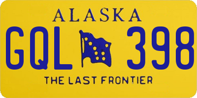 AK license plate GQL398