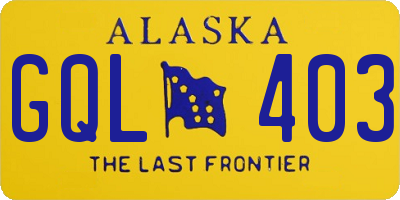 AK license plate GQL403