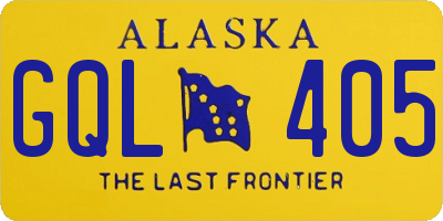 AK license plate GQL405