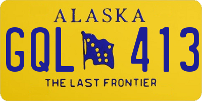 AK license plate GQL413