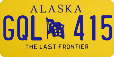 AK license plate GQL415