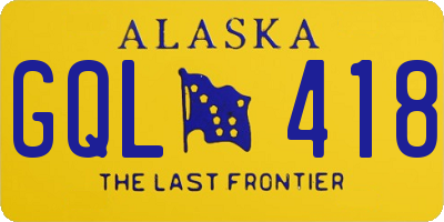 AK license plate GQL418
