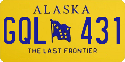 AK license plate GQL431