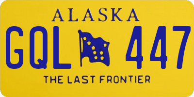 AK license plate GQL447