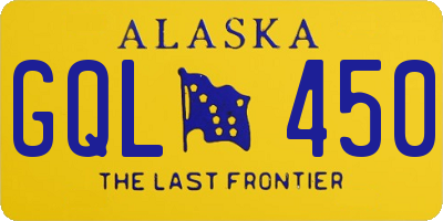 AK license plate GQL450