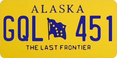 AK license plate GQL451