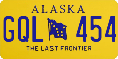 AK license plate GQL454