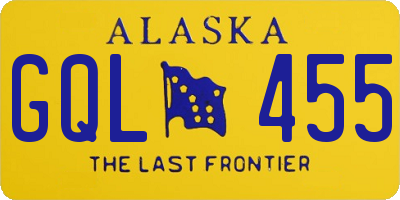 AK license plate GQL455