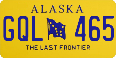 AK license plate GQL465