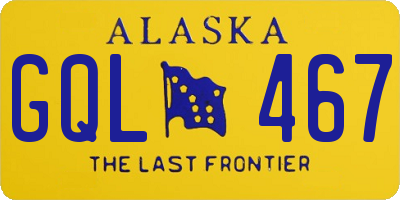 AK license plate GQL467